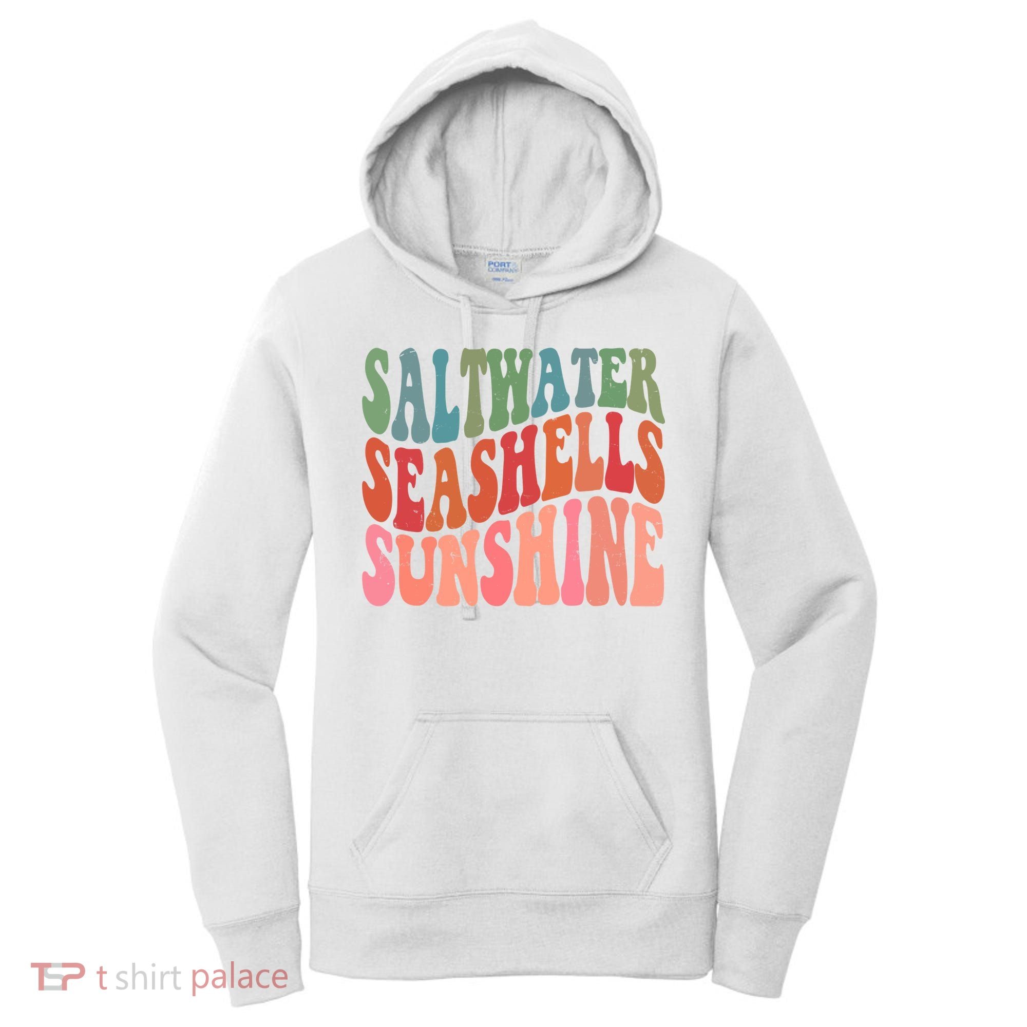 Saltwater Seashells Sunshine Retro Groovy Summer Women's Hoodie