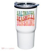 Saltwater Seashells Sunshine Retro Groovy Summer Tumbler thumb 0