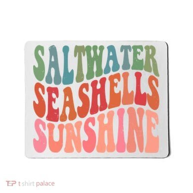 Saltwater Seashells Sunshine Retro Groovy Summer Mousepad