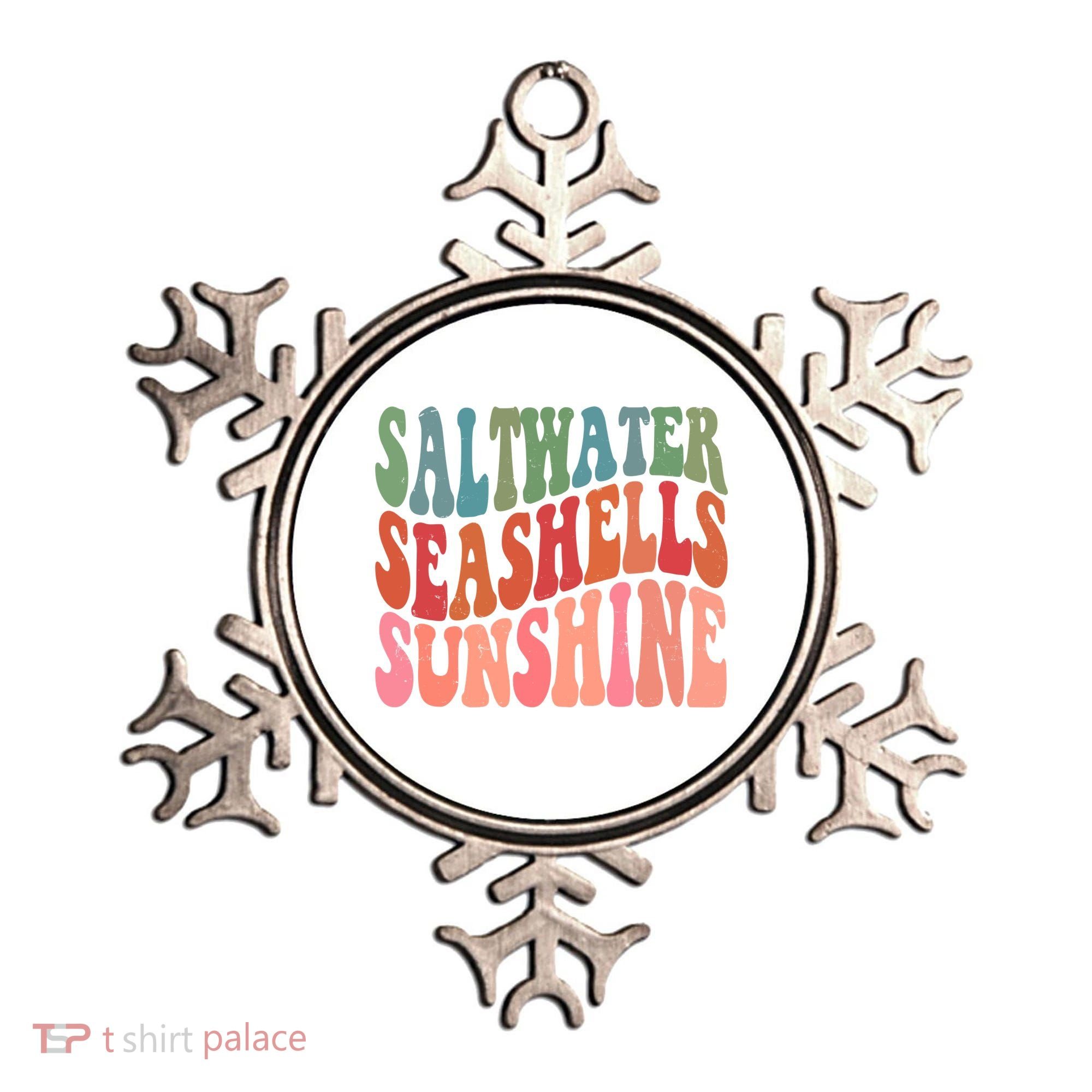 Saltwater Seashells Sunshine Retro Groovy Summer Ornament