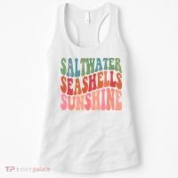 Saltwater Seashells Sunshine Retro Groovy Summer Women's Tank Top thumb 0
