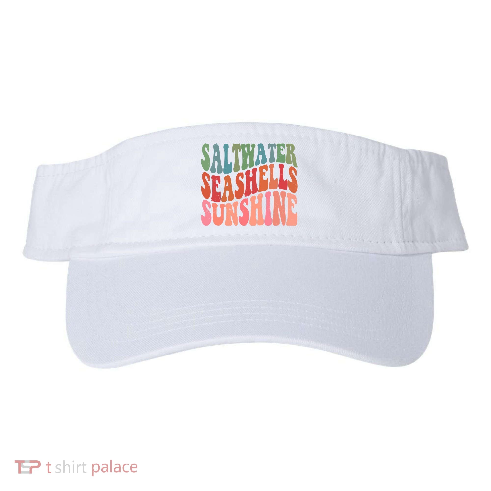 Saltwater Seashells Sunshine Retro Groovy Summer Visor