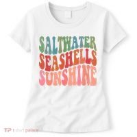 Saltwater Seashells Sunshine Retro Groovy Summer Women's T-Shirt thumb 0
