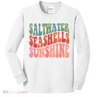 Saltwater Seashells Sunshine Retro Groovy Summer Kids Long Sleeve Shirt thumb 0