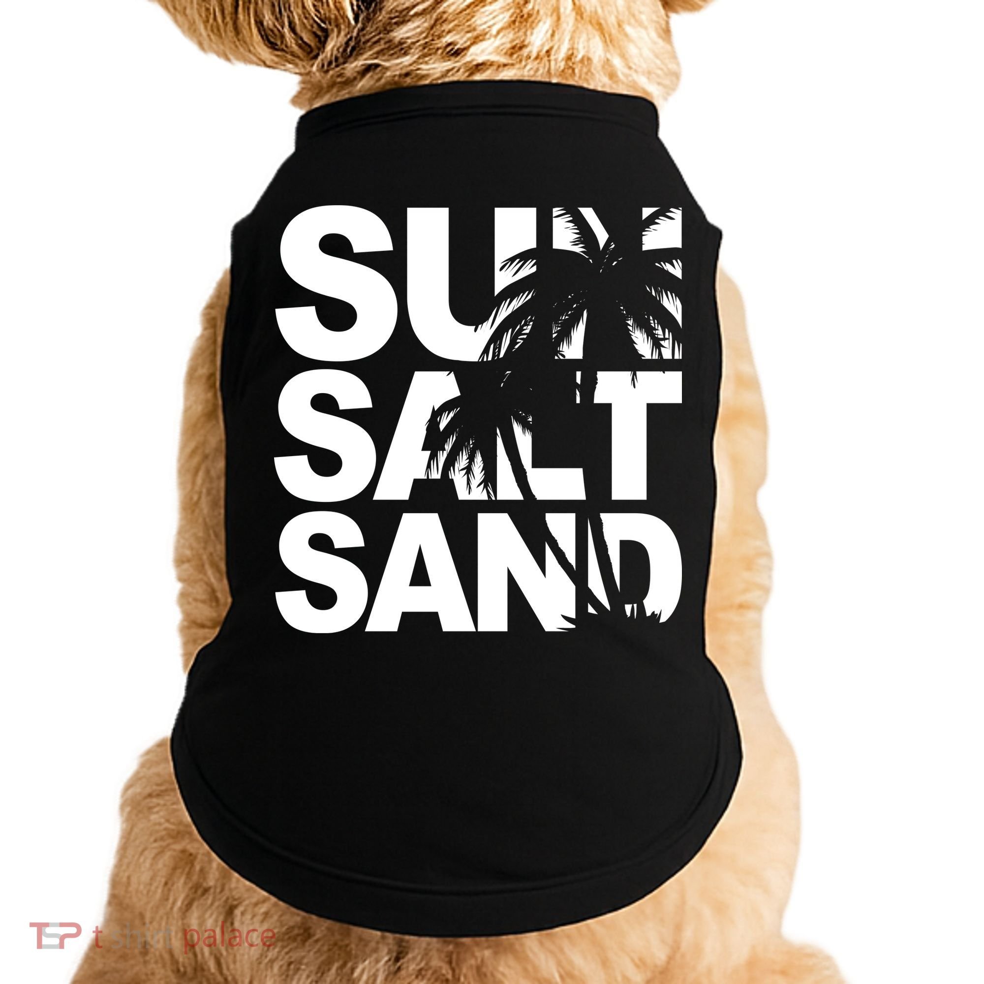 Sun Salt Sand Summer Palm Tree Doggie Tank