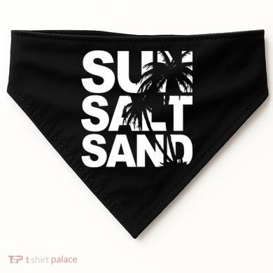 Sun Salt Sand Summer Palm Tree USA-Made Doggie Bandana
