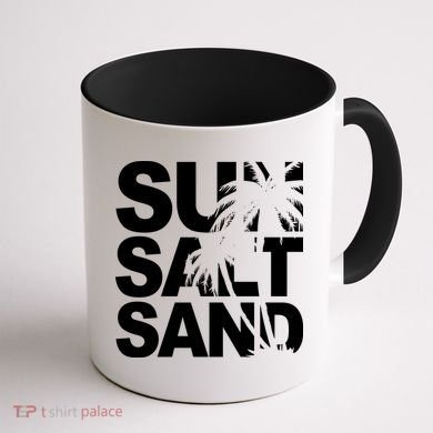 Sun Salt Sand Summer Palm Tree Coffee Mug back