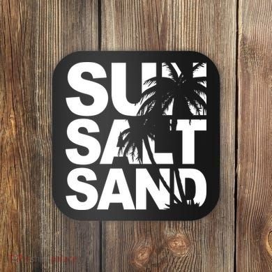 Sun Salt Sand Summer Palm Tree Coaster
