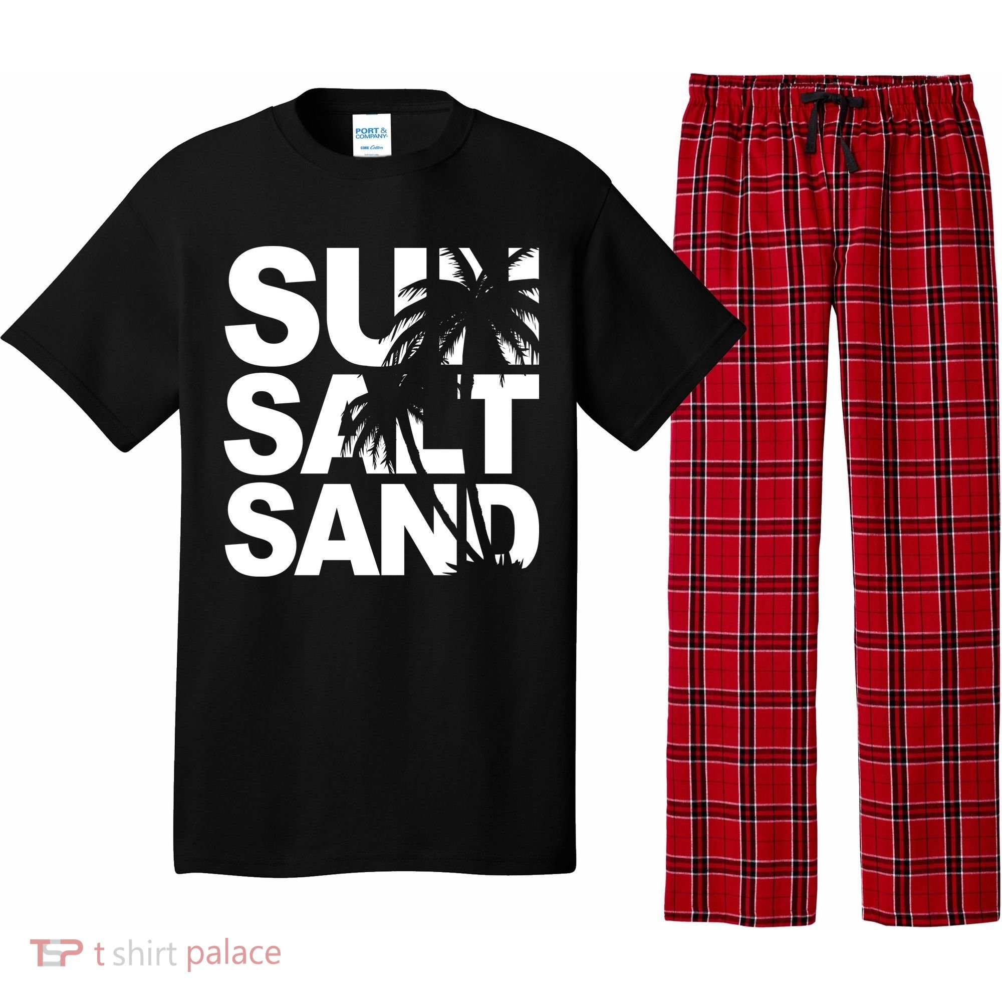 Sun Salt Sand Summer Palm Tree Pajama Set