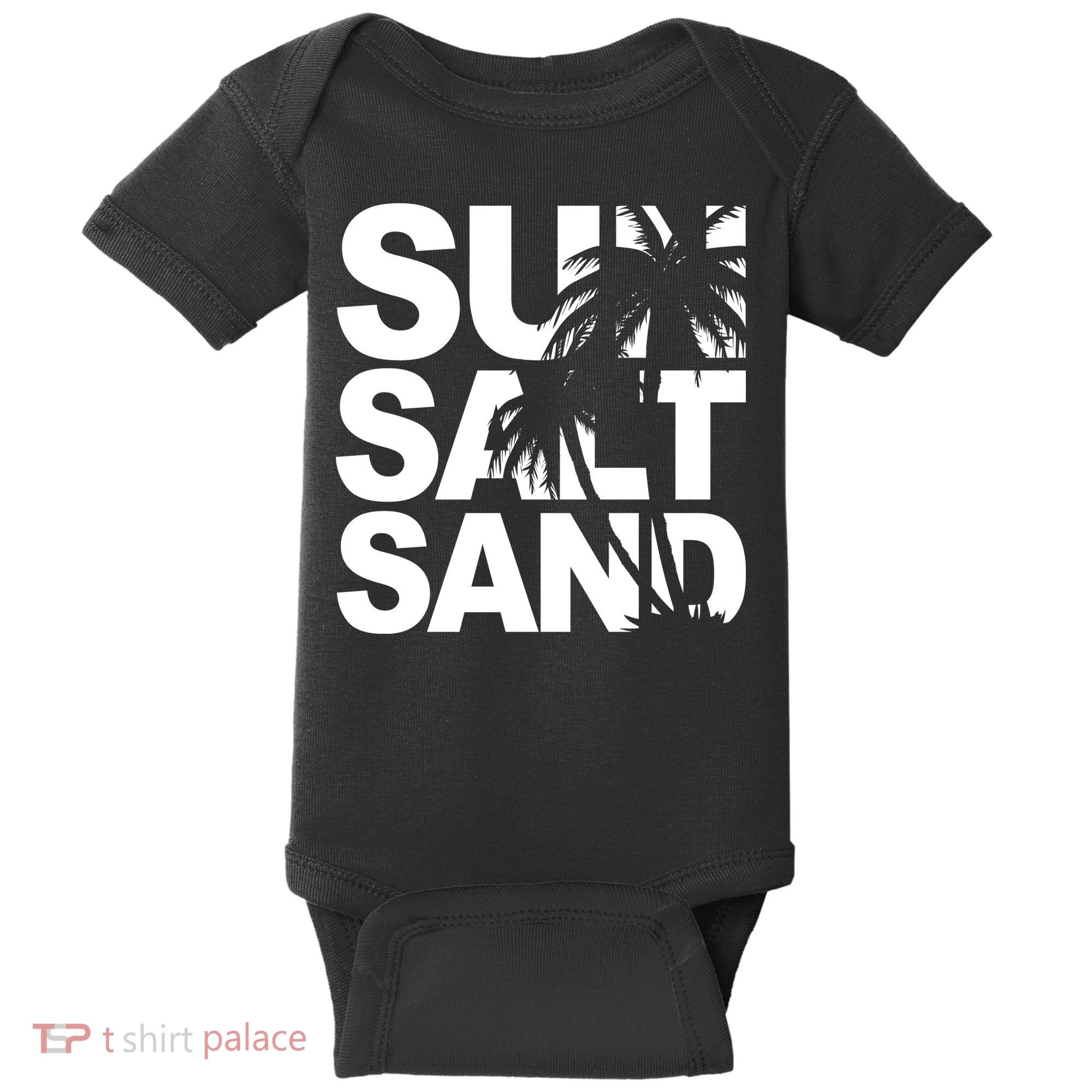 Sun Salt Sand Summer Palm Tree Baby Bodysuit