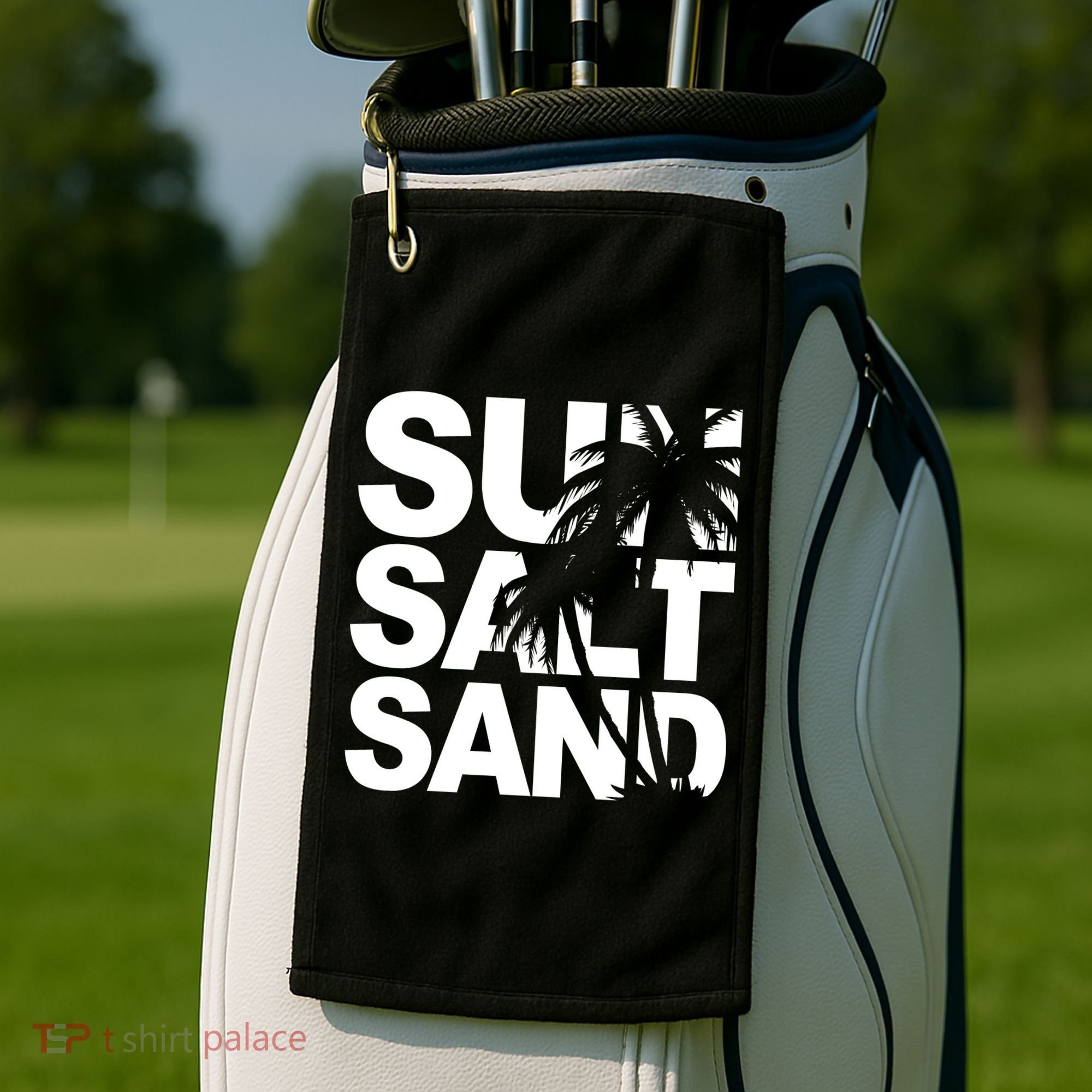 Sun Salt Sand Summer Palm Tree Golf Towel