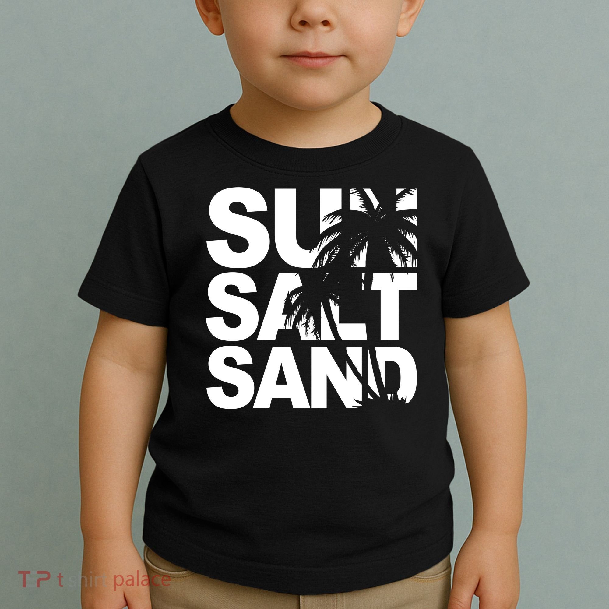 Sun Salt Sand Summer Palm Tree Toddler T-Shirt