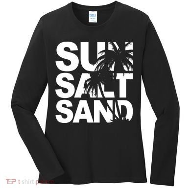 Sun Salt Sand Summer Palm Tree Women's Long Sleeve Shirt