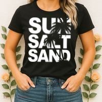 Sun Salt Sand Summer Palm Tree Women's T-Shirt thumb 2