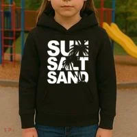 Sun Salt Sand Summer Palm Tree Kids Hoodie thumb 3