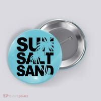 Sun Salt Sand Summer Palm Tree Button thumb 0