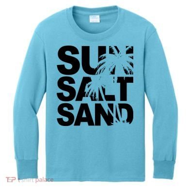Sun Salt Sand Summer Palm Tree Kids Long Sleeve Shirt