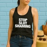 Stop Slut Shaming Funny Adult Saying Women's Tank Top thumb 2