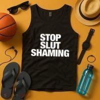 Stop Slut Shaming Funny Adult Saying Tank Top thumb 4