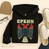 Serbia Srbija Serbian Serbian Eagle Flag Cccc Cyrillic Hoodie thumb 4