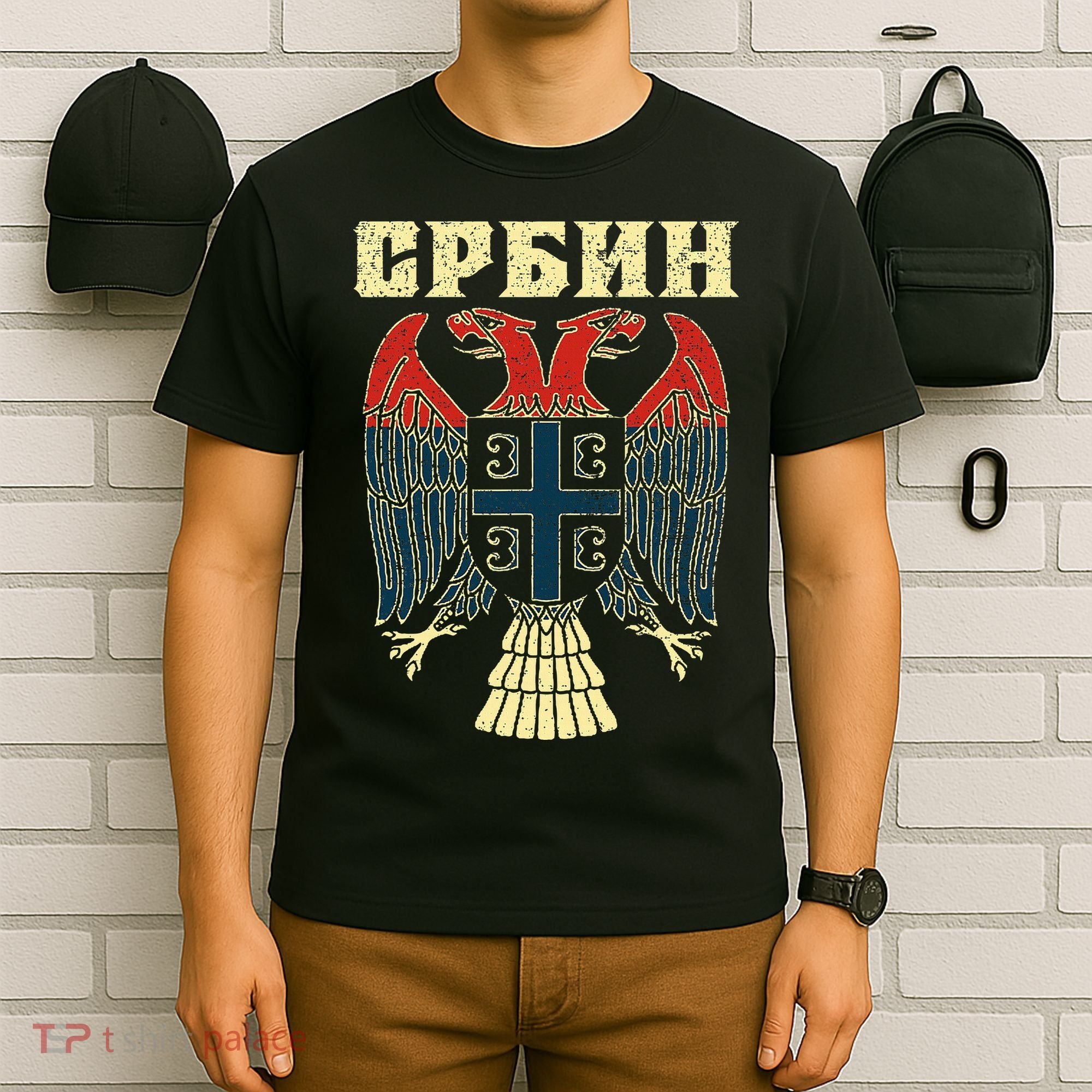 Serbia Srbija Serbian Serbian Eagle Flag Cccc Cyrillic T-Shirt