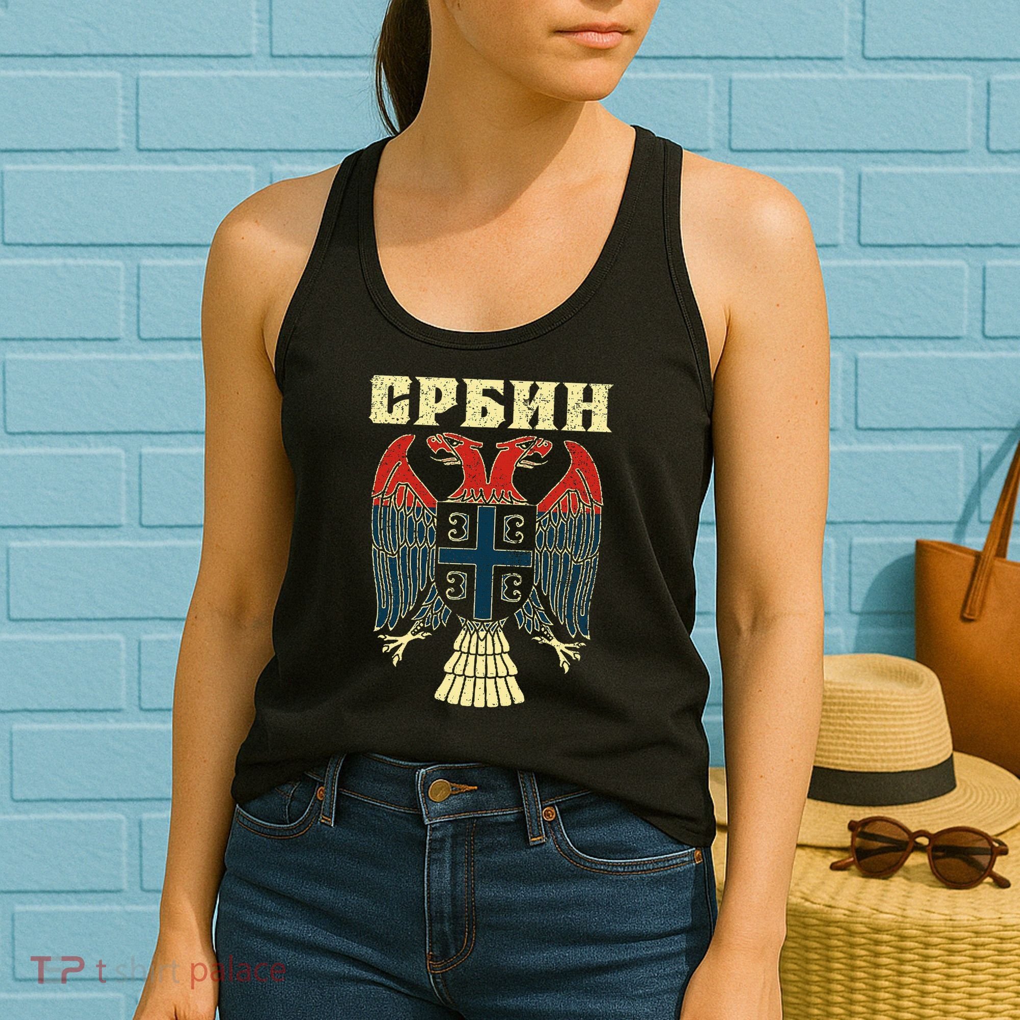 Serbia Srbija Serbian Serbian Eagle Flag Cccc Cyrillic Women's Tank Top
