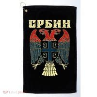 Serbia Srbija Serbian Serbian Eagle Flag Cccc Cyrillic Golf Towel thumb 0