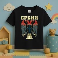 Serbia Srbija Serbian Serbian Eagle Flag Cccc Cyrillic Toddler T-Shirt thumb 3