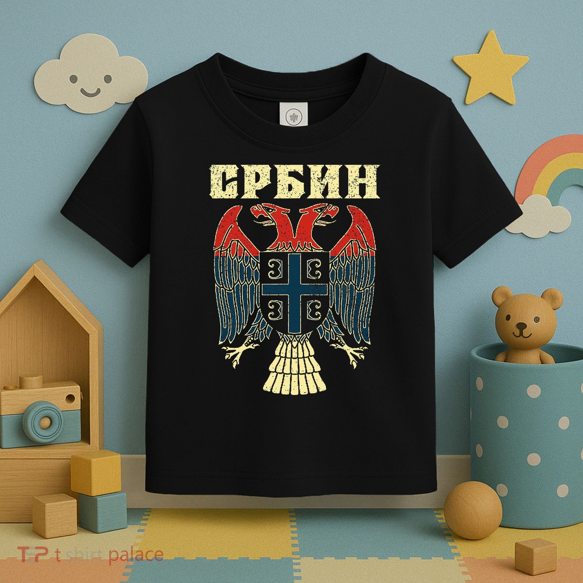 Serbia Srbija Serbian Serbian Eagle Flag Cccc Cyrillic Toddler T-Shirt