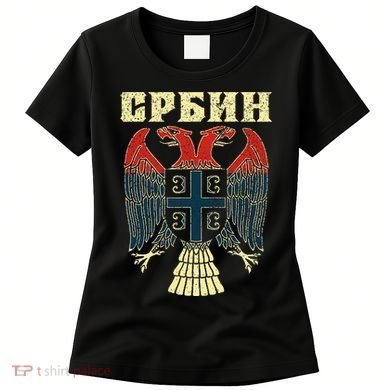 Serbia Srbija Serbian Serbian Eagle Flag Cccc Cyrillic Women's T-Shirt
