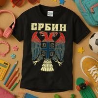 Serbia Srbija Serbian Serbian Eagle Flag Cccc Cyrillic Kids T-Shirt thumb 3