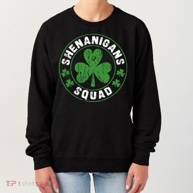 Shenanigans Squad Shamrocks Irish Funny St Patricks Day Women's Sweatshirt