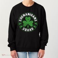 Shenanigans Squad Shamrocks Irish Funny St Patricks Day Women's Sweatshirt thumb 0