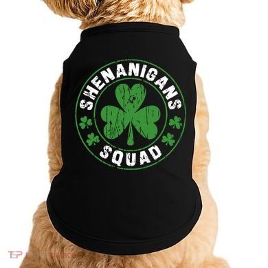 Shenanigans Squad Shamrocks Irish Funny St Patricks Day Doggie Tank