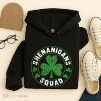 Shenanigans Squad Shamrocks Irish Funny St Patricks Day Hoodie thumb 4
