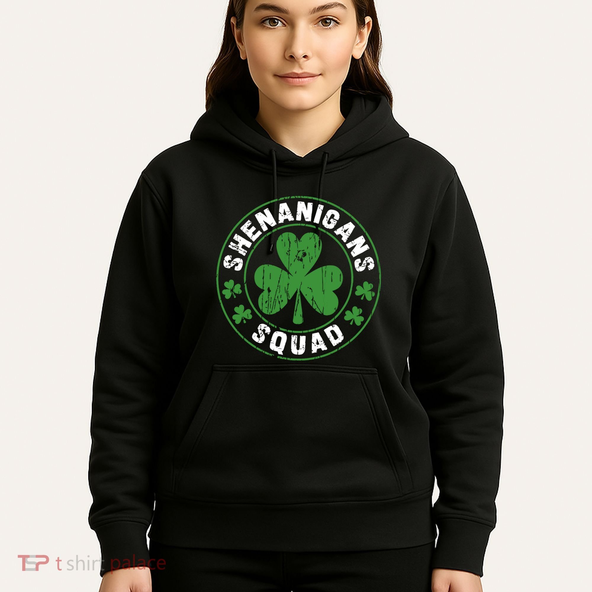 Shenanigans Squad Shamrocks Irish Funny St Patricks Day Hoodie