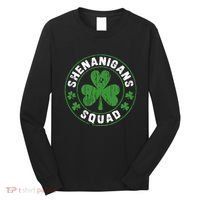 Shenanigans Squad Shamrocks Irish Funny St Patricks Day Long Sleeve Shirt thumb 0