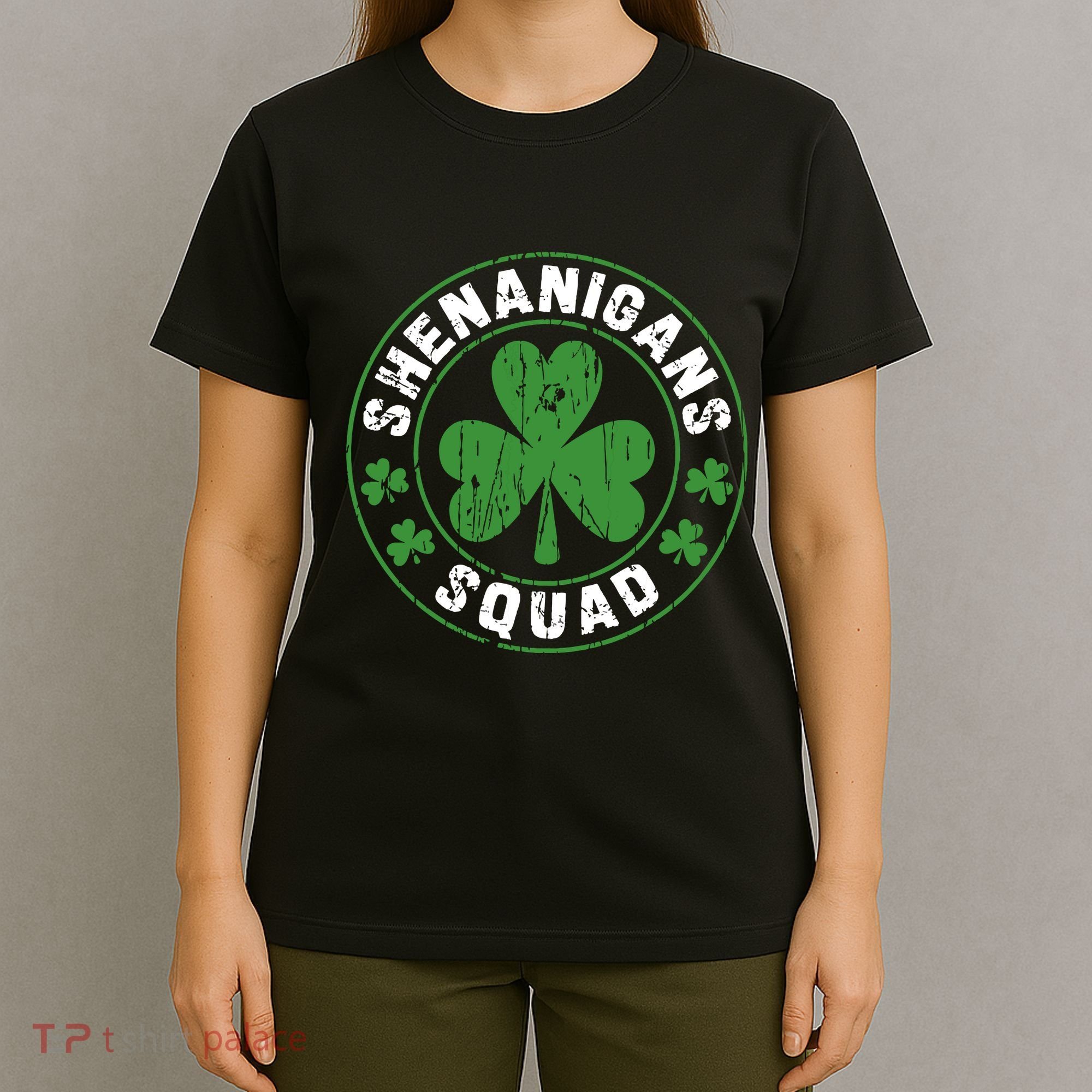 Shenanigans Squad Shamrocks Irish Funny St Patricks Day T-Shirt
