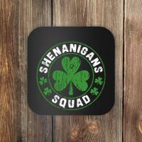 Shenanigans Squad Shamrocks Irish Funny St Patricks Day Coaster thumb 0