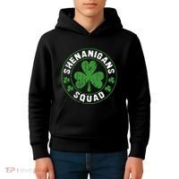 Shenanigans Squad Shamrocks Irish Funny St Patricks Day Kids Hoodie thumb 4