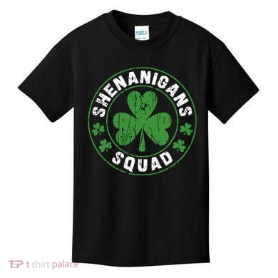 Shenanigans Squad Shamrocks Irish Funny St Patricks Day Kids T-Shirt