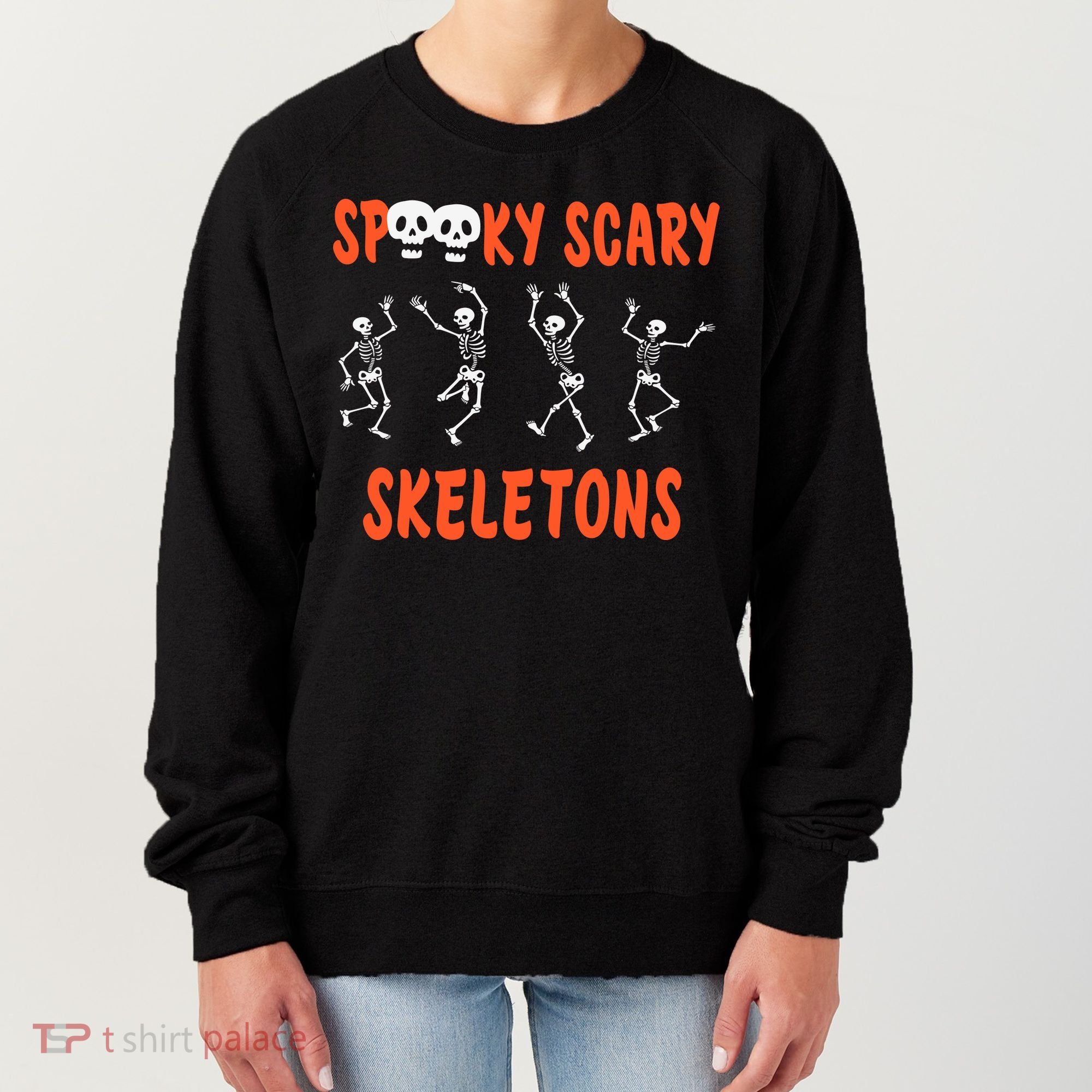 Spooky Scary Skeletons Dance Halloween Day Women's Sweatshirt