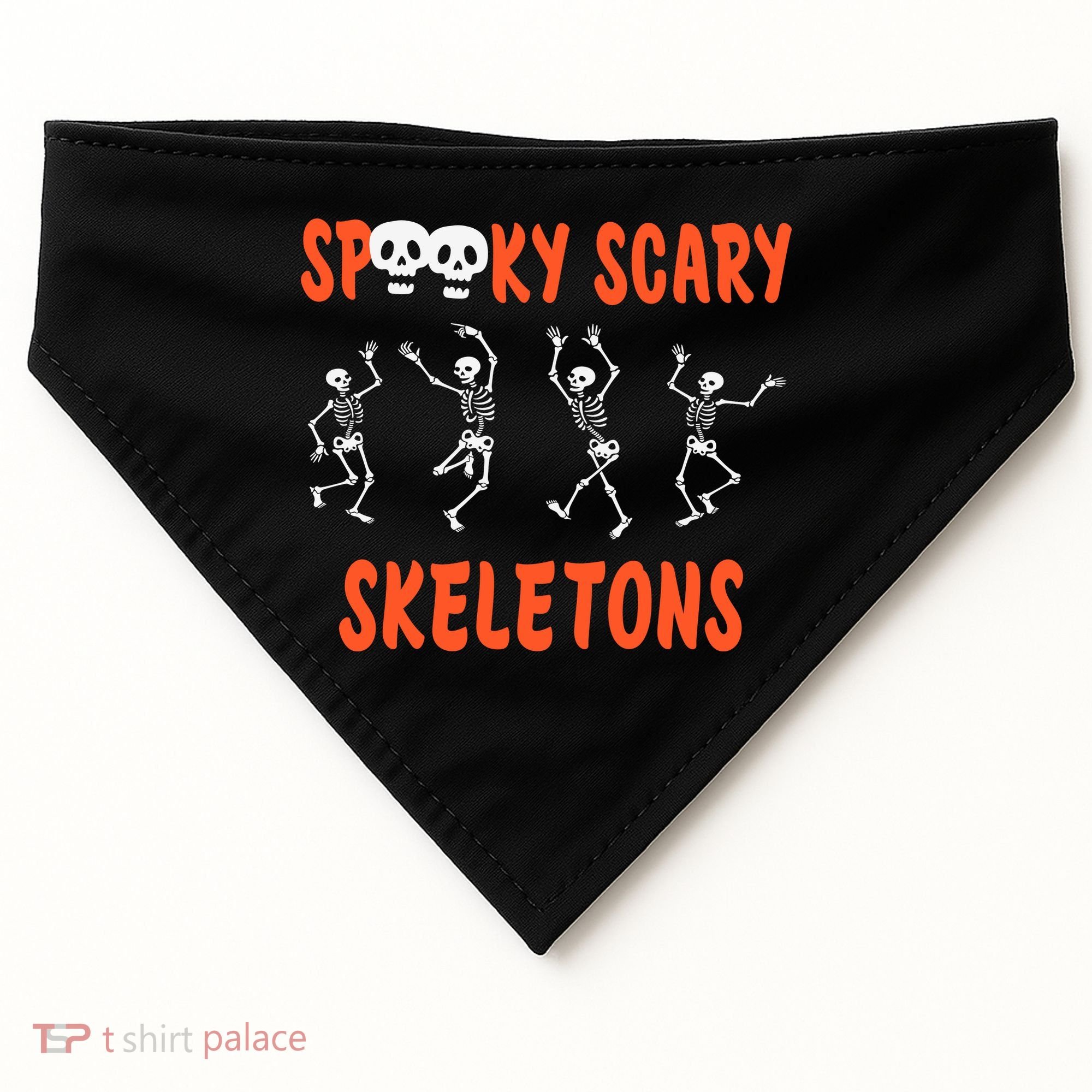 Spooky Scary Skeletons Dance Halloween Day USA-Made Doggie Bandana