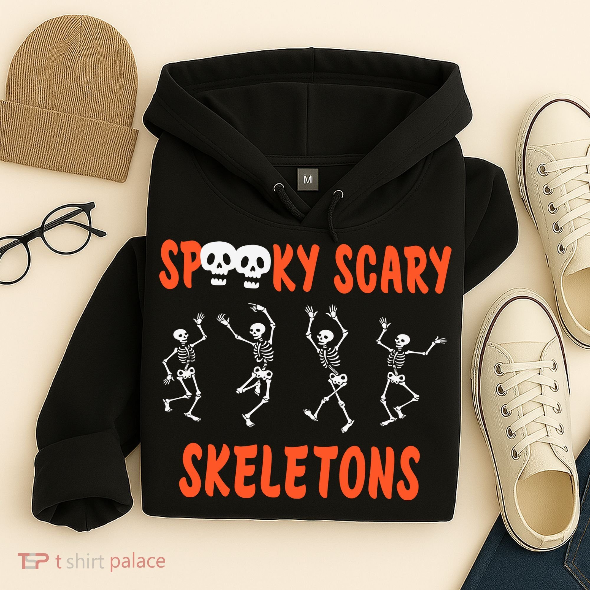 Spooky Scary Skeletons Dance Halloween Day Hoodie