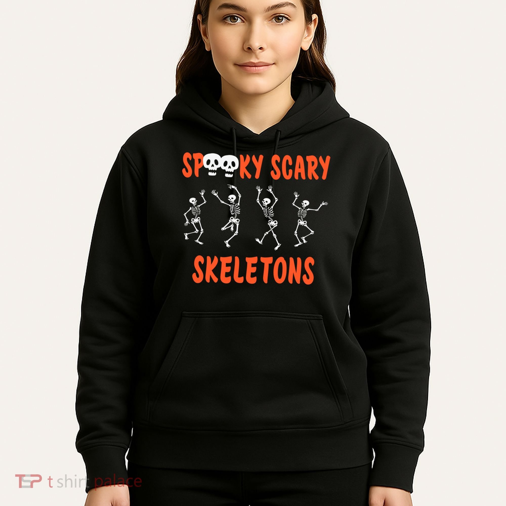 Spooky Scary Skeletons Dance Halloween Day Hoodie