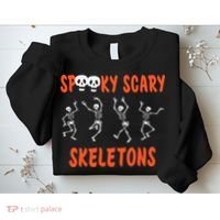 Spooky Scary Skeletons Dance Halloween Day Sweatshirt thumb 2