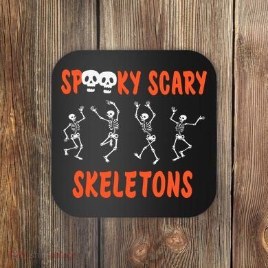 Spooky Scary Skeletons Dance Halloween Day Coaster