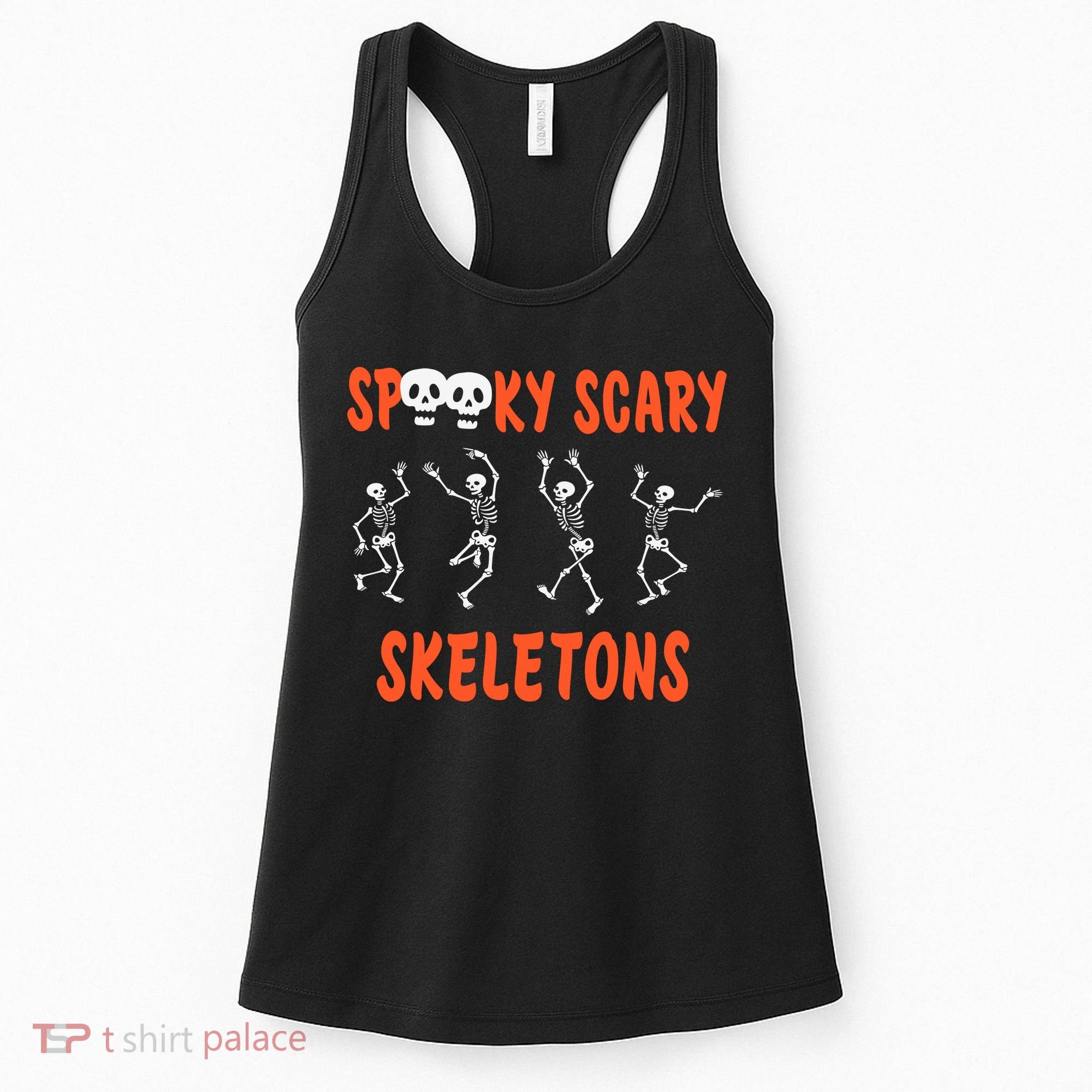 Spooky Scary Skeletons Dance Halloween Day Women's Tank Top