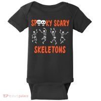Spooky Scary Skeletons Dance Halloween Day Baby Bodysuit thumb 0