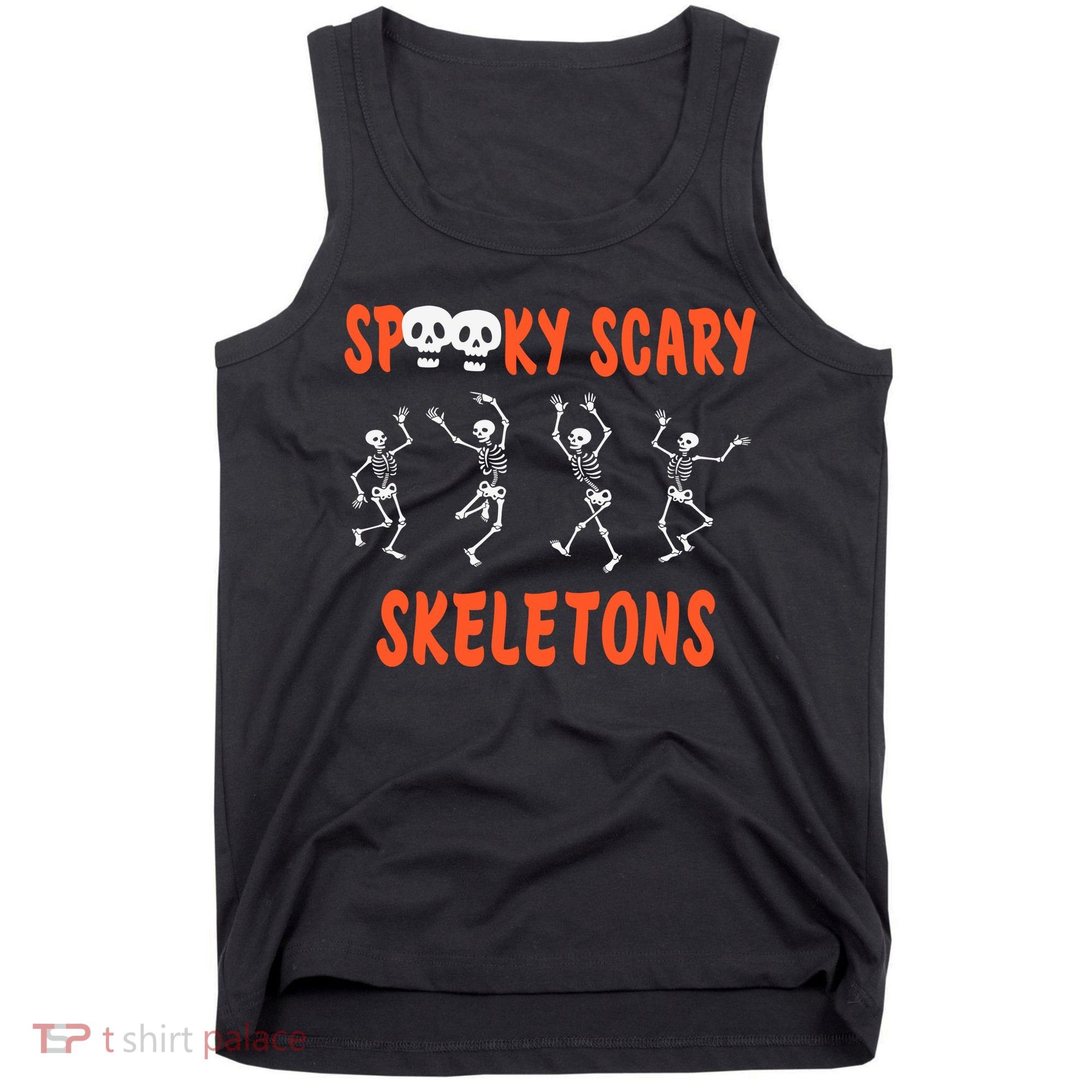 Spooky Scary Skeletons Dance Halloween Day Tank Top